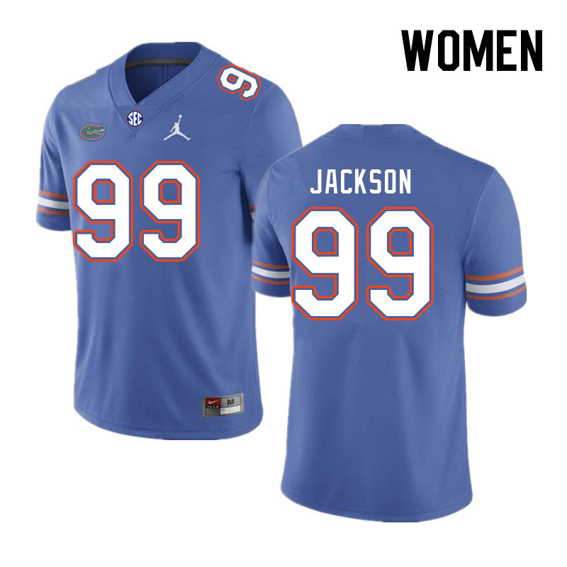 Women #99 Cam Jackson Florida Gators College Football Jerseys Stitched-Royal
